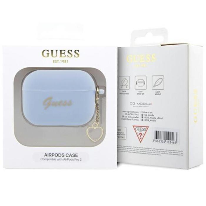 Guess - Guess Airpods Pro 2 Skal Charm Heart Collection - Blå