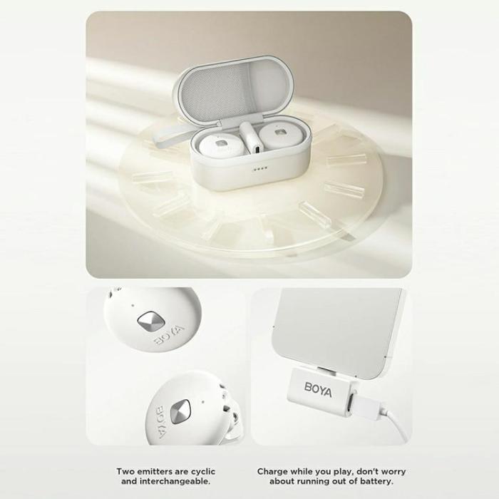 BOYA - BOYA Sändare Knappformad Trådlös Lavalier Mikrofon Omic-U 2 - Vit
