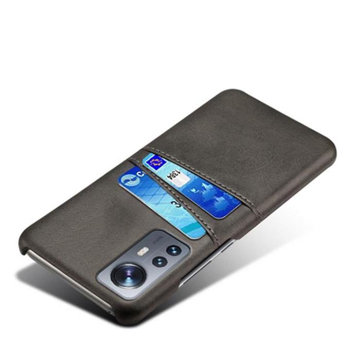 A-One Brand - Korthållare Läder Skal Xiaomi 12/12X - Svart