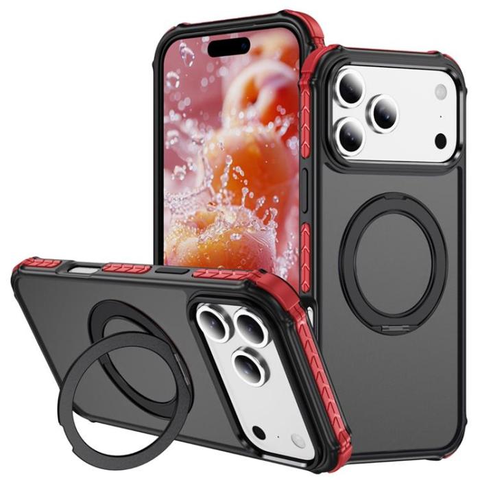 A-One Brand - iPhone 17 Pro Mobilskal MagSafe Skin Touch - Röd / Svart