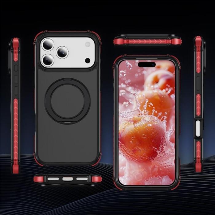 A-One Brand - iPhone 17 Pro Mobilskal MagSafe Skin Touch - Röd / Svart