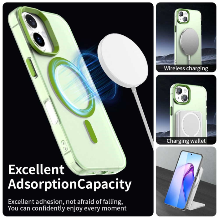 A-One Brand - iPhone 17 Mobilskal MagSafe Anti Drop Hybrid - Grön