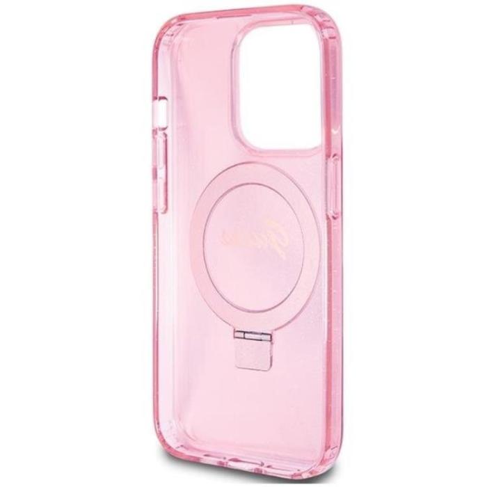 Guess - Guess iPhone 15 Pro Mobilskal Magsafe Ringställ Script Glitter