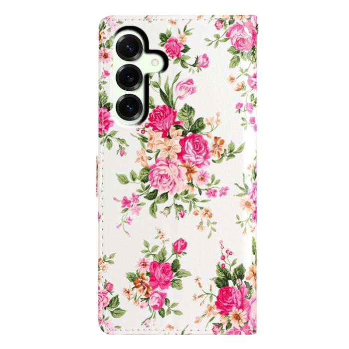 OEM - Samsung Galaxy A57 Plånboksfodral Konstläder Mönstertryck - Röd Blommor
