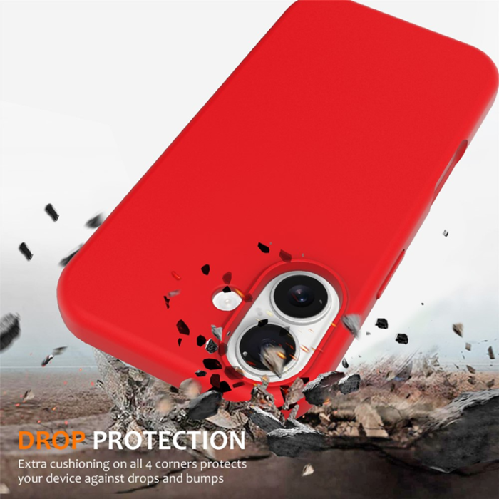 A-One Brand - iPhone 17 Mobilskal MagSafe Silikon Anti-Drop - Röd