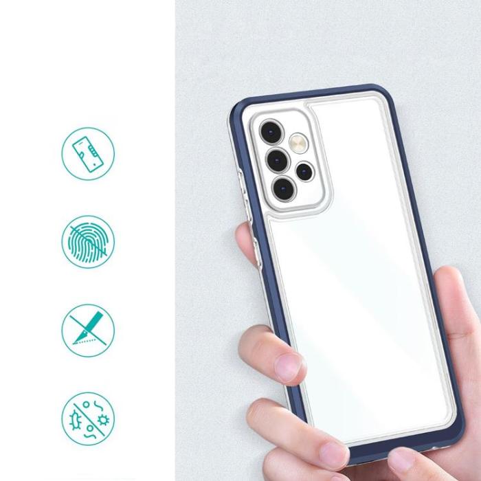 OEM - Galaxy A73 Skal Clear 3in1 Frame Gel - Blå