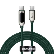 BASEUS - Baseus Power USB USB-C till USB-C kabel 2m - Grön