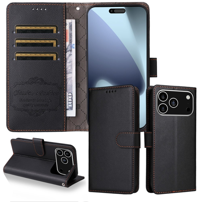 A-One Brand - iPhone 17 Pro Plånboksfodral RFID Blocking med Handledsrem