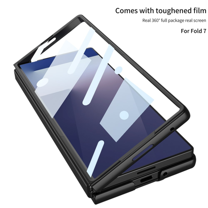 GKK - Galaxy Z Fold 7 Mobilskal Kickstativ Med Härdat glas - Grön