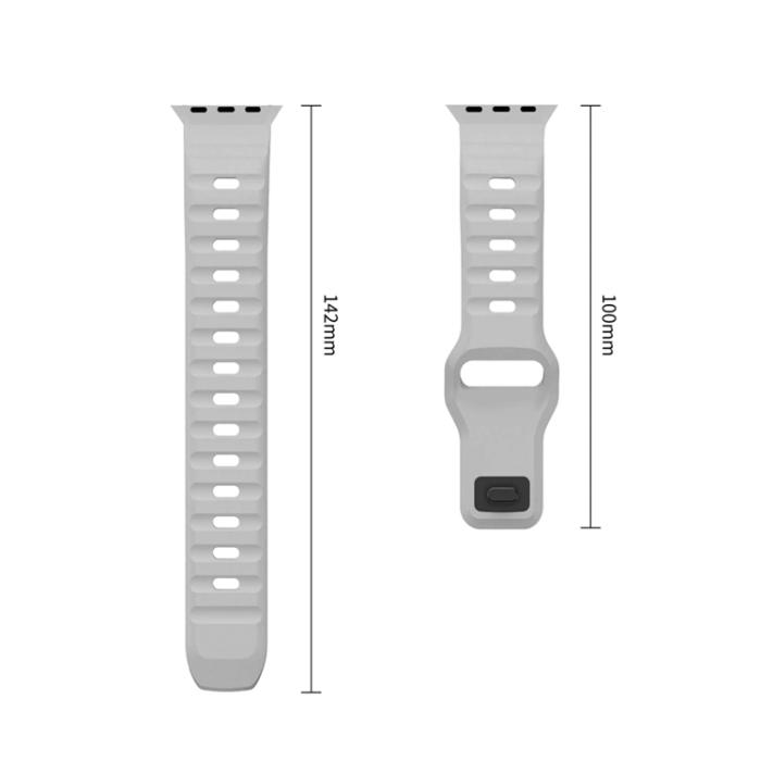 Tech-Protect - Tech-Protect Armband För Apple Watch (44/45/46/49mm) Silikon Line - Lunar Grå