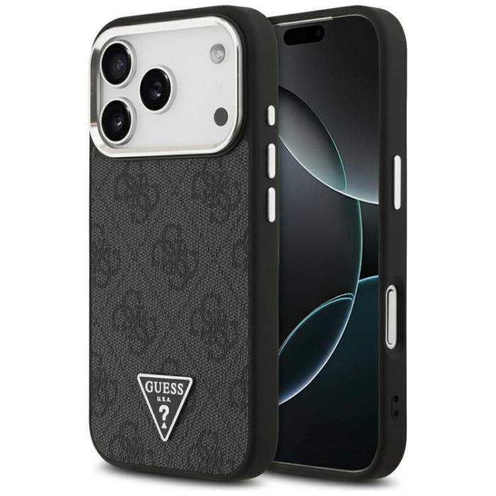 Guess - Guess iPhone 17 Pro Mobilskal MagSafe 4G Triangle Logo - Svart Silver