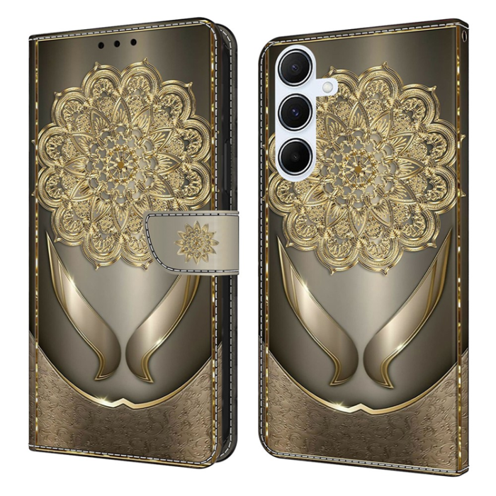A-One Brand - Galaxy A17/A26 Plånboksfodral PU-läder Pattern Printing - Guld