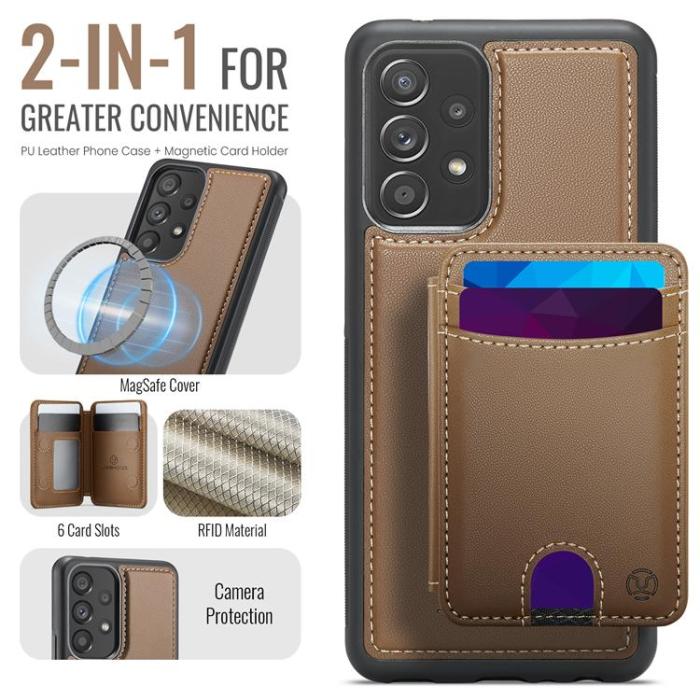 OEM - JEEHOOD Samsung Galaxy A53 5G Mobilskal Konstläder - Brun