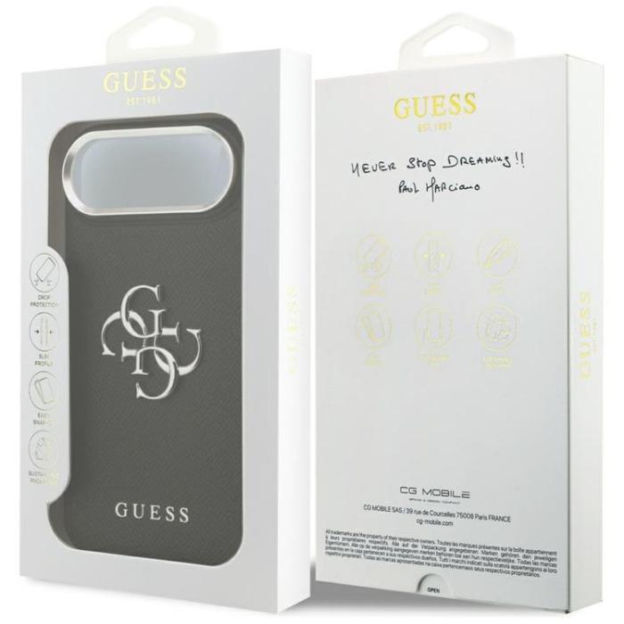Guess - Guess iPhone 17 Air Mobilskal Grained Big 4G Classic Logo - Svart
