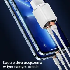USAMS - USAMS V&auml;ggladdare 1xUSB-C+1xUSB T46 33W PD3.0 + QC3.0 (US-CC152) &ndash; Vit