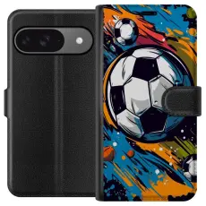 Gustaf - Pl&aring;nboksfodral till Google Pixel 9 med Fotbollar