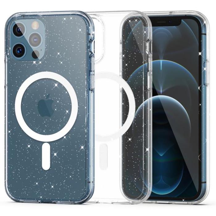Tech-Protect - Tech-Protect Magsafe iPhone 12/12 Pro Skal Flexair Hybrid - Glitter