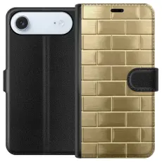 Gustaf - Pl&aring;nboksfodral till Apple iPhone 17 Air med Gyllene Murstenar