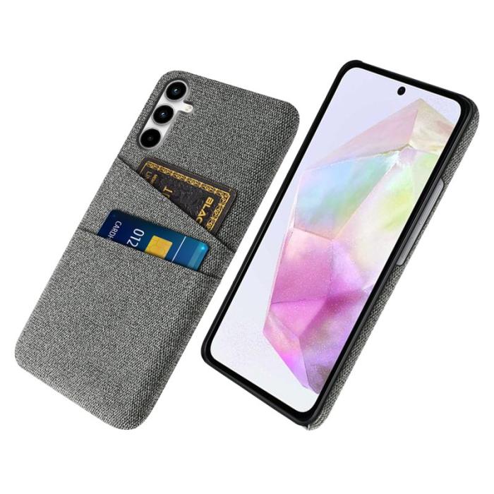 OEM - Samsung Galaxy A35 5G Skal Slim-Fit Plast + Tyg - Grå