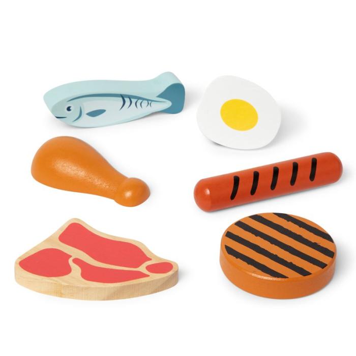 MND - MND Lekset För Matgrupper Wooden Food Groups Play Set - Protein