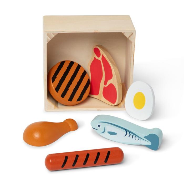 MND - MND Lekset För Matgrupper Wooden Food Groups Play Set - Protein