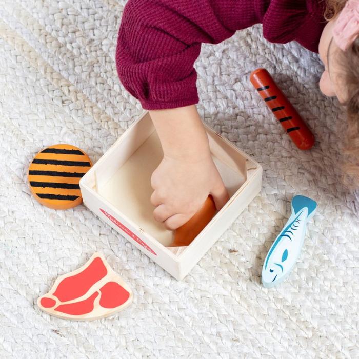 MND - MND Lekset För Matgrupper Wooden Food Groups Play Set - Protein