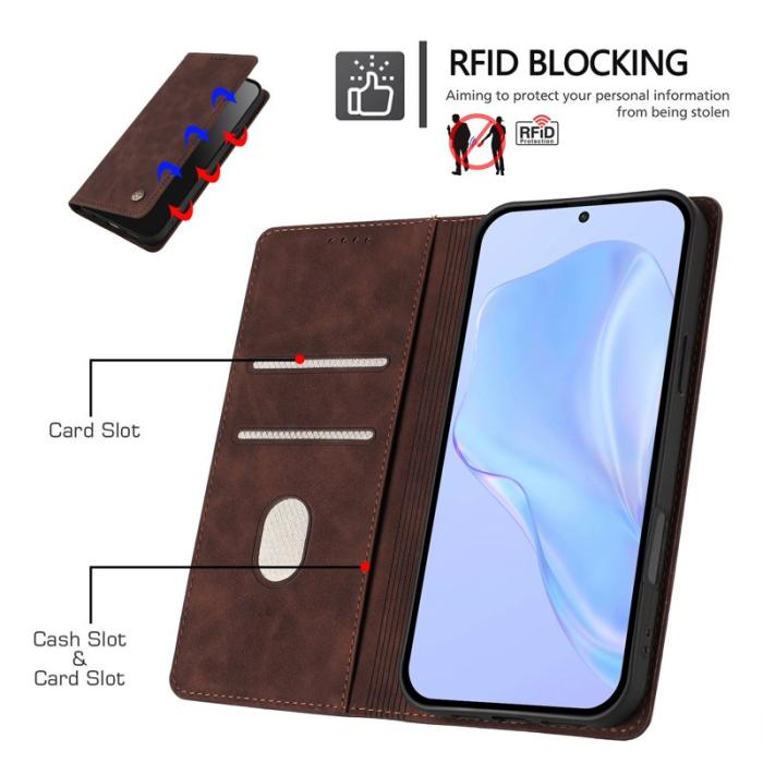 OEM - Plånboksfodral för Samsung Galaxy S26 Plus Konstläder RFID - Brun