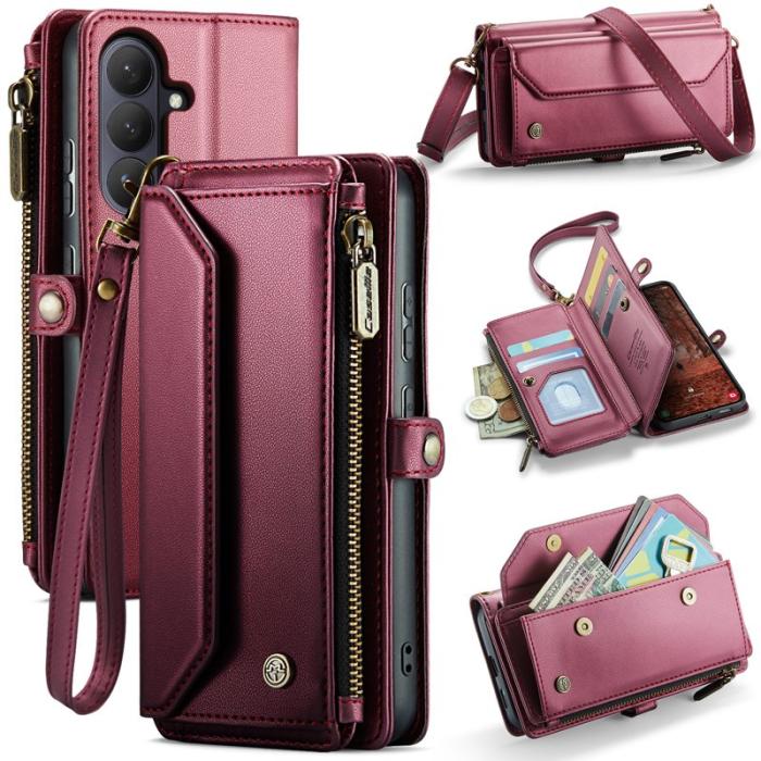 Caseme - CaseMe Mobilfodral för Samsung Galaxy S26 Plus Konstläder 10 kort - Röd