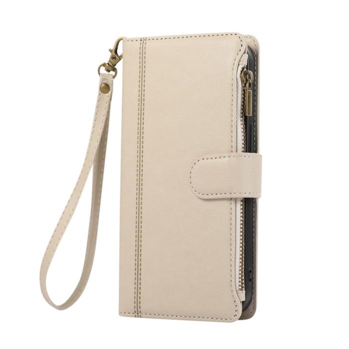 OEM - Mobilfodral för Samsung Galaxy S26 Ultra Konstläder med kortfickor - Beige