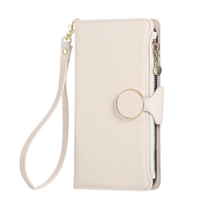 OEM - Plånboksfodral för Samsung Galaxy S26 Ultra Konstläder med rem - Beige