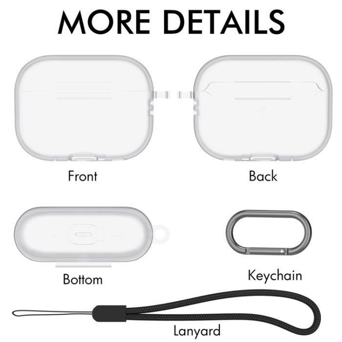 AHASTYLE - AHASTYLE AirPods Pro 2 Skal Silikon med Carabiner/Lanyard CS14