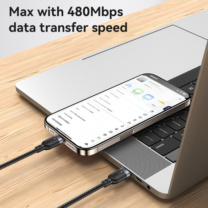 Yesido - YESIDO USB-C - USB-C 60W Kabel 0.3m Cord - Svart