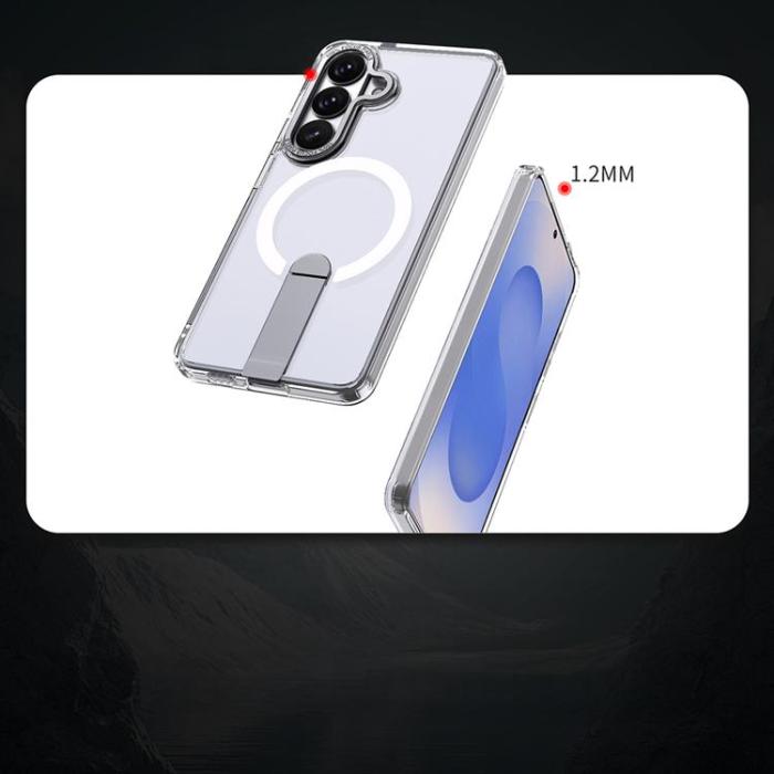 A-One Brand - Mobilskal för Galaxy S26 MagSafe Hybrid Armor X med Stativ - Transparent