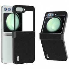 ABEEL - ABEEL Samsung Galaxy Z Flip5 Pl&aring;nboksfodral med Hinge Skydd - Svart