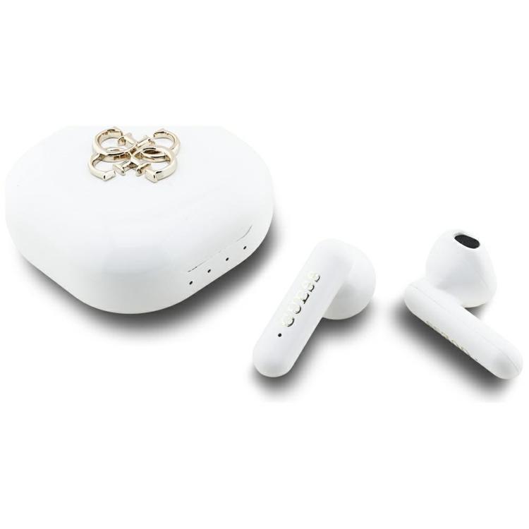 Guess TWS In-Ear Hörlurar Bluetooth 4G Metal Logo - Vit