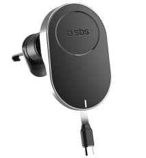 SBS - SBS Bilh&aring;llare Ventgaller Med USB-C Retractable Kabel - Svart