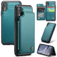 Caseme - CASEME C22 iPhone XR Fodral KonstL&auml;der RFID-SkyddKortfack - Gr&ouml;n