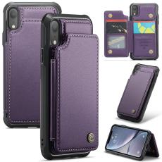 Caseme - CASEME C22 iPhone XR Fodral KonstL&auml;der RFID-SkyddKortfack - Lila