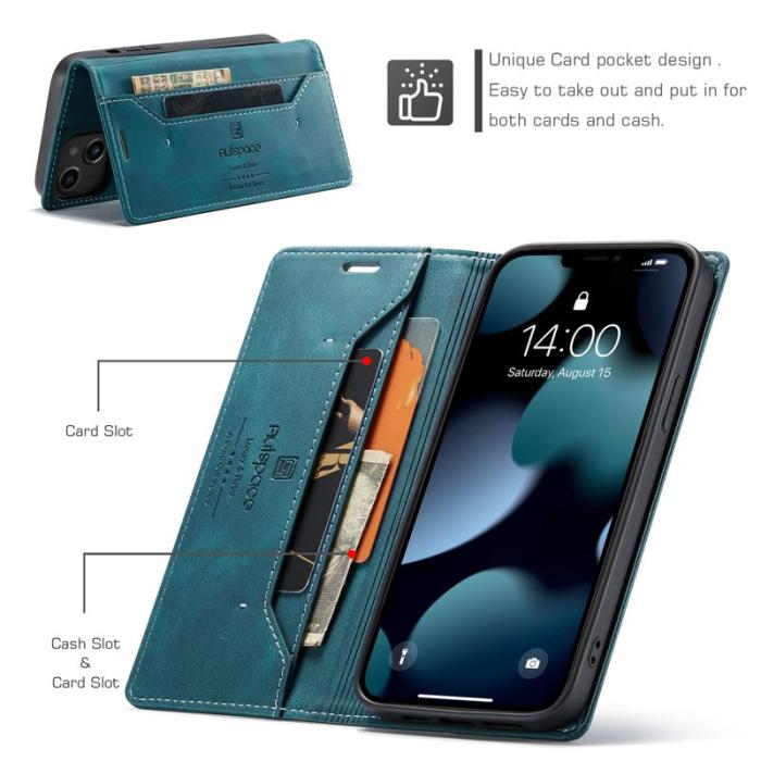 AUTSPACE - AUTSPACE Mobilskal till iPhone 13 KonstLäder - Blå
