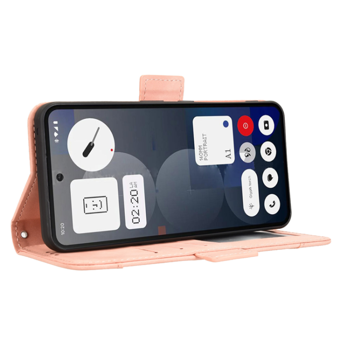 A-One Brand - Nothing Phone (3a) Pro Plånboksfodral Läder - Rosa