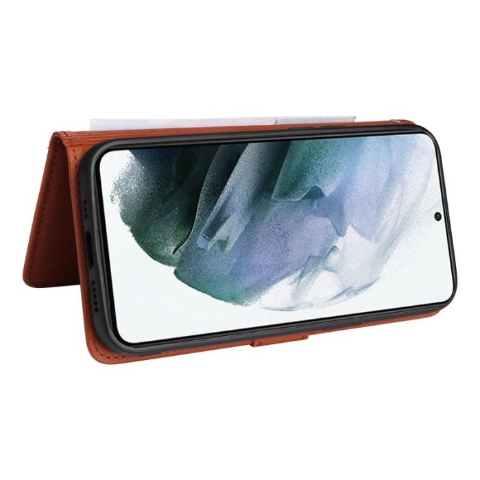 BETOPNICE - BETOPNICE 005 för Samsung Galaxy S21 Plånboksfodral Anti-shock Konstläder - Brun