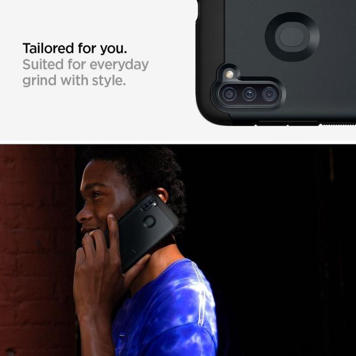 UTGATT1 - SPIGEN Tough Armor Skal till Samsung A11 metal slate