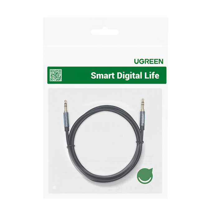 Ugreen - Ugreen AUX Angled Mini Jack 3.5mm Kabel 2m - Svart