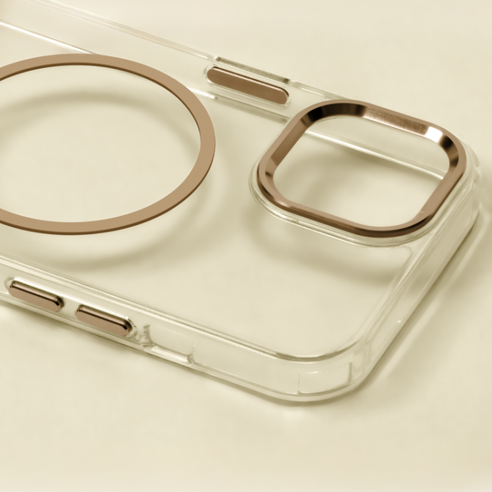 OEM - iPhone 15 Pro Mobilskal MagSafe Clear Thin - Guld
