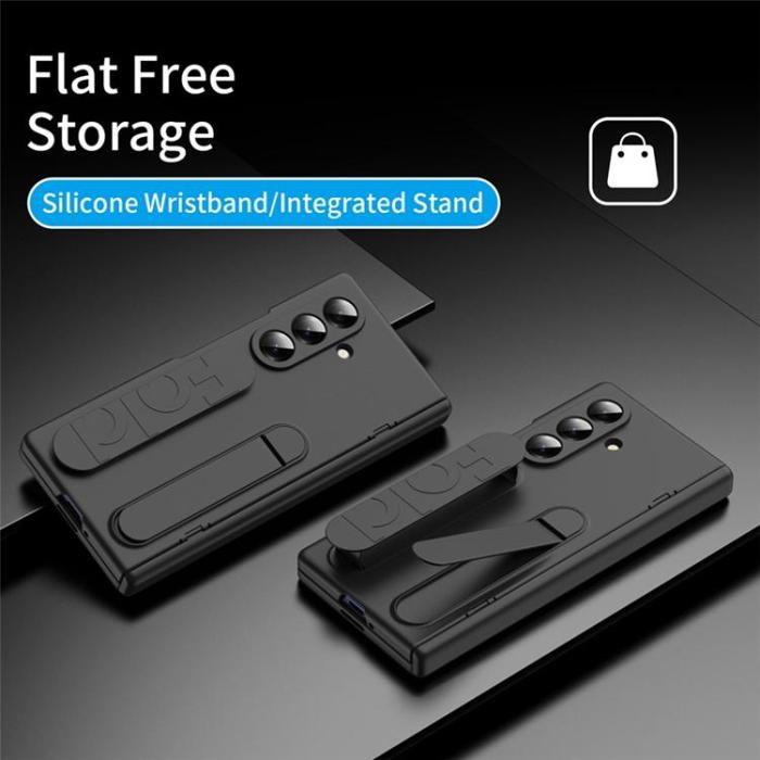 A-One Brand - Mobilskal För Galaxy Z Fold 8 Kickstand med Skärmskydd - Svart
