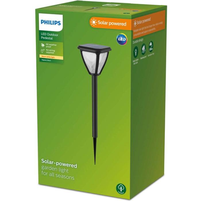 Philips - Philips Vapora Trädgårdslampa Solcell LED 200lm - Svart