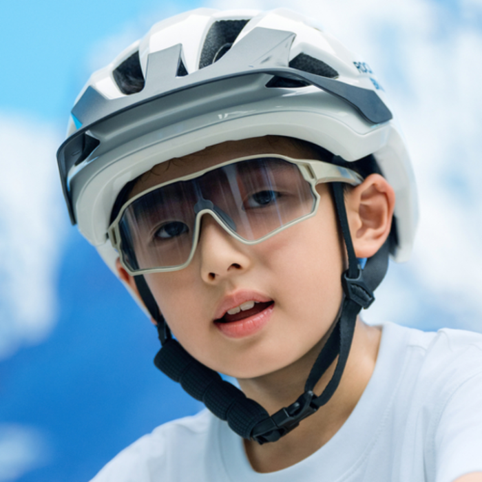 Rockbros - Rockbros LK-67 Cykelhjälm för Barn med Avtagbart Visir 54–58 cm - Vit