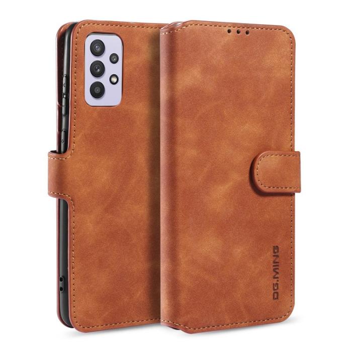DG.MING - DG.MING Retro Plånboksfodral Konstläder för Samsung Galaxy A32 5G - Brun