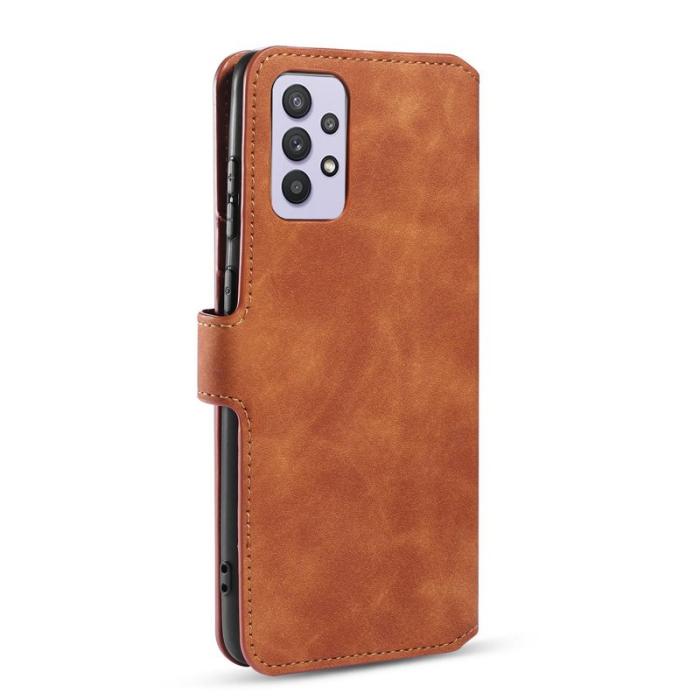 DG.MING - DG.MING Retro Plånboksfodral Konstläder för Samsung Galaxy A32 5G - Brun