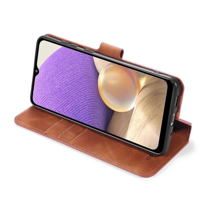 DG.MING - DG.MING Retro Plånboksfodral Konstläder för Samsung Galaxy A32 5G - Brun
